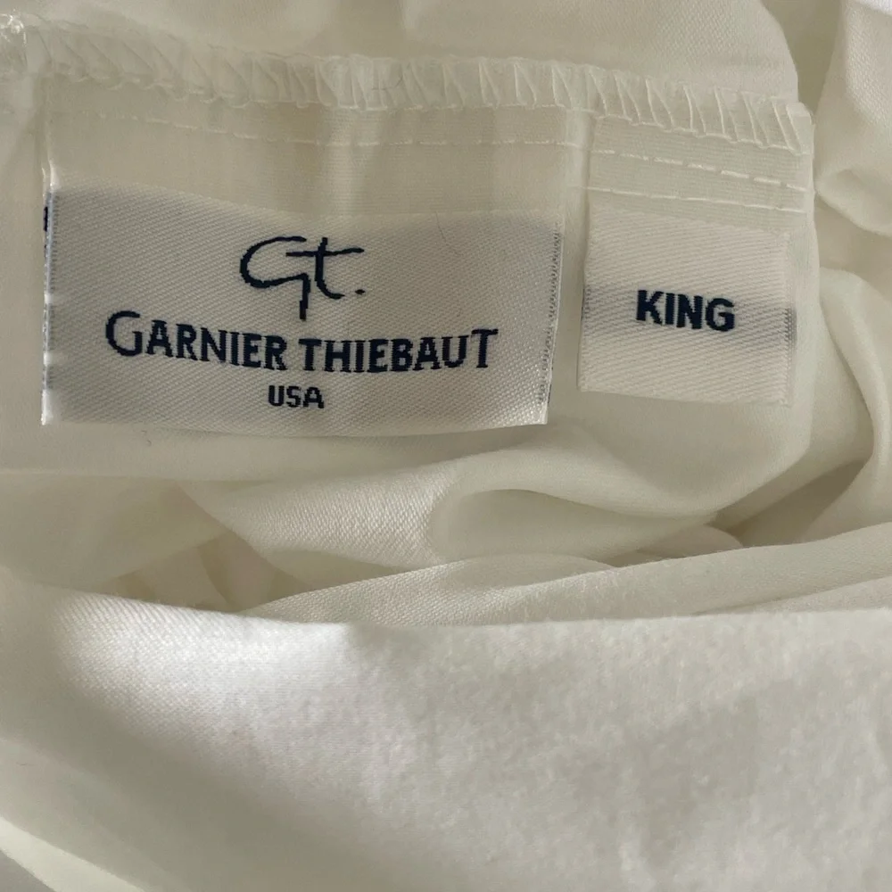 NEW GARNIER THIEBAUT Monaco Percale White King Duvet Cover in White